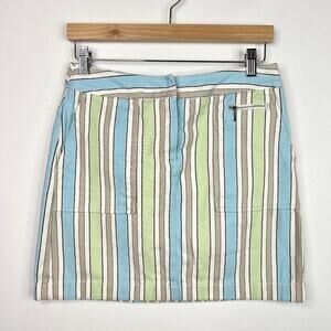 Ann Taylor LOFT Stretch Cotton Blend Stripe Mini Skirt 6